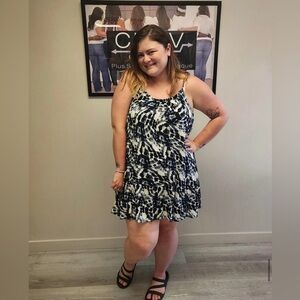 Bobeau Black & White Flowy Sundress - Size 1x